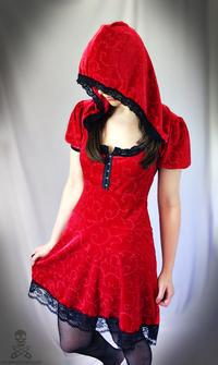 Red Riding Hood Lace Corset Lolita Dress - Custom Handmade to Size - Smarmyclothes Fairytale Halloween Costume