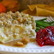 Thanksgiving Leftover Casserole (Turkey, Stuffing, Potatoes)