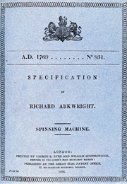 Patent Specification for Arkwright&#39;s Spinning Machine (Richard Arkwright)