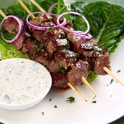 Lamb Souvlaki With Tzatziki