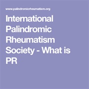 Palindromic Rheumatism (PR)