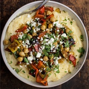 Chickpea Polenta With Tomato and Feta