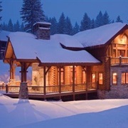 Holiday in a Log Cabin in the Snow