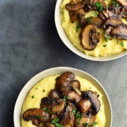 Cheesy Garlic Mushroom Polenta