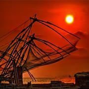 Watch the Sunset Over the Kochi Fishing Nets