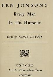 Every Man in His Humour (Ben Jonson)