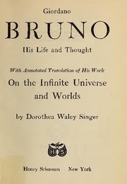 On the Infinite, Universe and Worlds (Giordano Bruno)