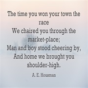 &quot;To an Athlete Dying Young&quot; by A. E. Housman