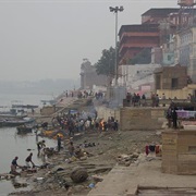 Exploring the Ghats at the Ganges River in Varanasi, India