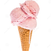 Strawberry Ice Cream Cone