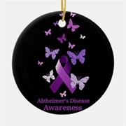 Alzheimer&#39;s Ribbon Ornament