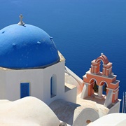 Santorini: Blue Dome Church of St. Spirou