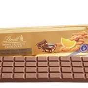 Lindt Swiss Dark Almond &amp; Orange Gold Bar