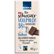 Edeka Bio Schweizer Vollmilch 38% Schokolade