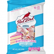 Red Bird Birthday Cake Candy Puffs