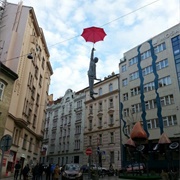 Hanging Umbrella Statue Prague