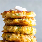 Cheesy Corn Fritters