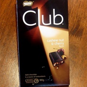 Nestle Club Cashew Nut &amp; Cherry Chocolate Block