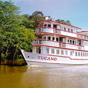 Crossing the Amazon River by Boat