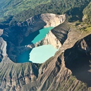 Kelimutu Crater Cakes in Flores Island, Indonesia