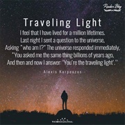 Traveling Light - Poetry by Alexis Karpouzos