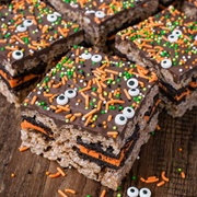 Halloween Oreo Stuffed Rice Krispies Treats