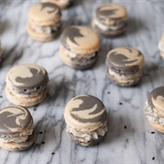 Black Sesame Cheesecake Macarons