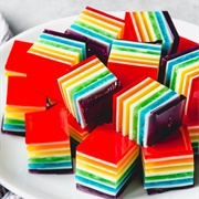 Rainbow Gelatin Cubes