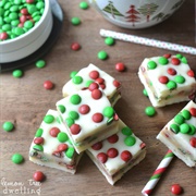 M&amp;M Cookie Dough Stuffed Fudge