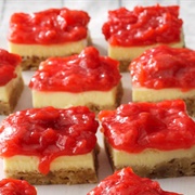 Strawberry Rhubarb Cheesecake Bars