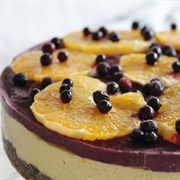 Raw Orange &amp; Blueberry Cheesecake