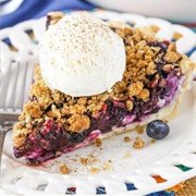 Blueberry Crumb Cheesecake Pie