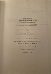 &quot;These Pages&quot;: A Bakhtinian Approach to the Narrative Structure of Charles Dickens&#39; BLEAK HOUSE (Jason Nado)