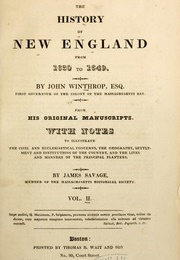 The History of New England From 1630 to 1649 (John Winthrop)