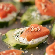 Smoked Salmon Cucumber Bites