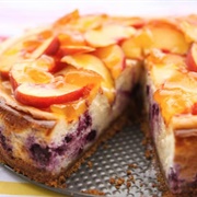 Blueberry Peach Cheesecake