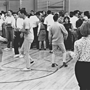 Dancing at a Sock Hop