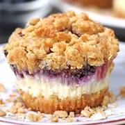 Blueberry Crumb Mini Cheesecakes