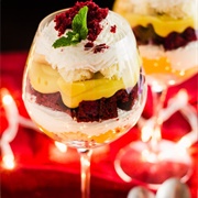 Red Velvet Eggnog Cheesecake Trifle