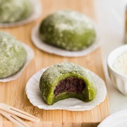 Matcha Red Bean Mochi