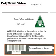 Barney&#39;s Fun and Games Video Label