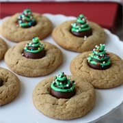 Christmas Tree Peanut Butter Blossoms