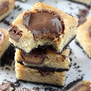 Black Bottom Banana Peanut Butter Cup Blondies