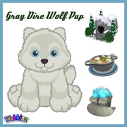 Gray Dire Wolf Pup