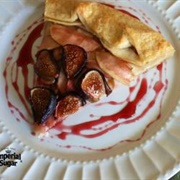 Cheesecake Apple Fig Crostata With Bourbon Pomegranate Sauce