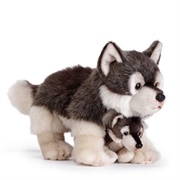 Wolf Mom &amp; Pup Stuffed Animal by Nat and Jules