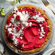 Raspberry Margarita Icebox Pie With Coconut Granita