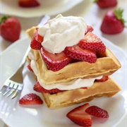 Waffle With Whipped Cream