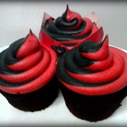 Black and Red Cupcake