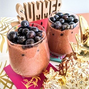 Vegan Chocolate Protein Shake With Blueberries